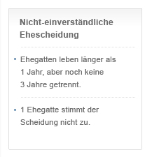 Nicht-einverständliche Ehescheidung