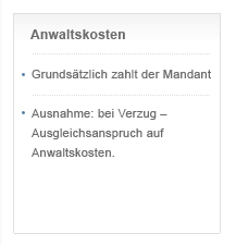 Wer bezahlt den Anwalt?